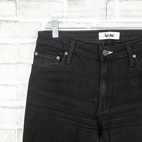 ACNE Women's FLEX Wet Black Skinny Denim Jeans Size 29 - Picture 6 of 10